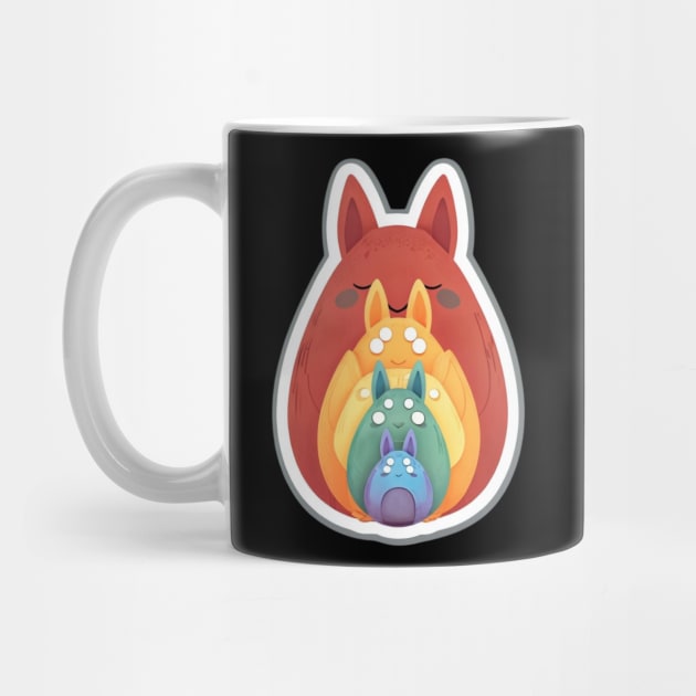 Rainbow Easter Rabbits by Creatifly Graphic Tees